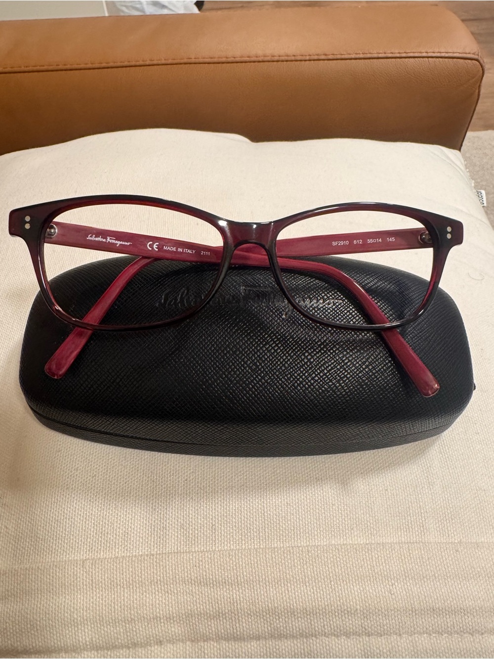 Salvatore Ferragamo Women's Wine Red Cat-Eye Glasses